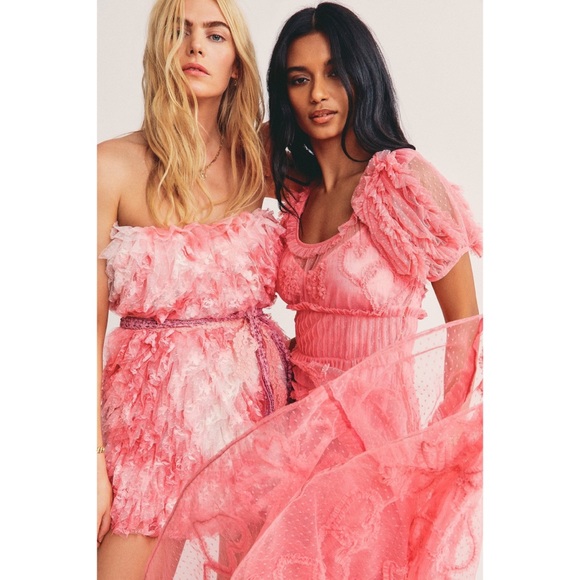 LoveShackFancy Calandre Strapless Mini Dress - Picture 2 of 10